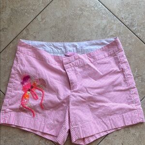 Lilly Pulitzer Pink Bermuda Shorts Seersucker Style
